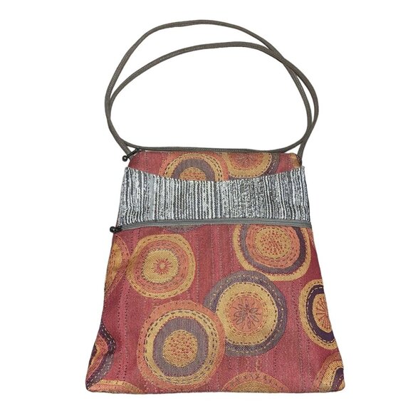 Maruca Spree Bag Jacquard Circle Handmade Orange Abstract Crossbody High Quality - Picture 1 of 9